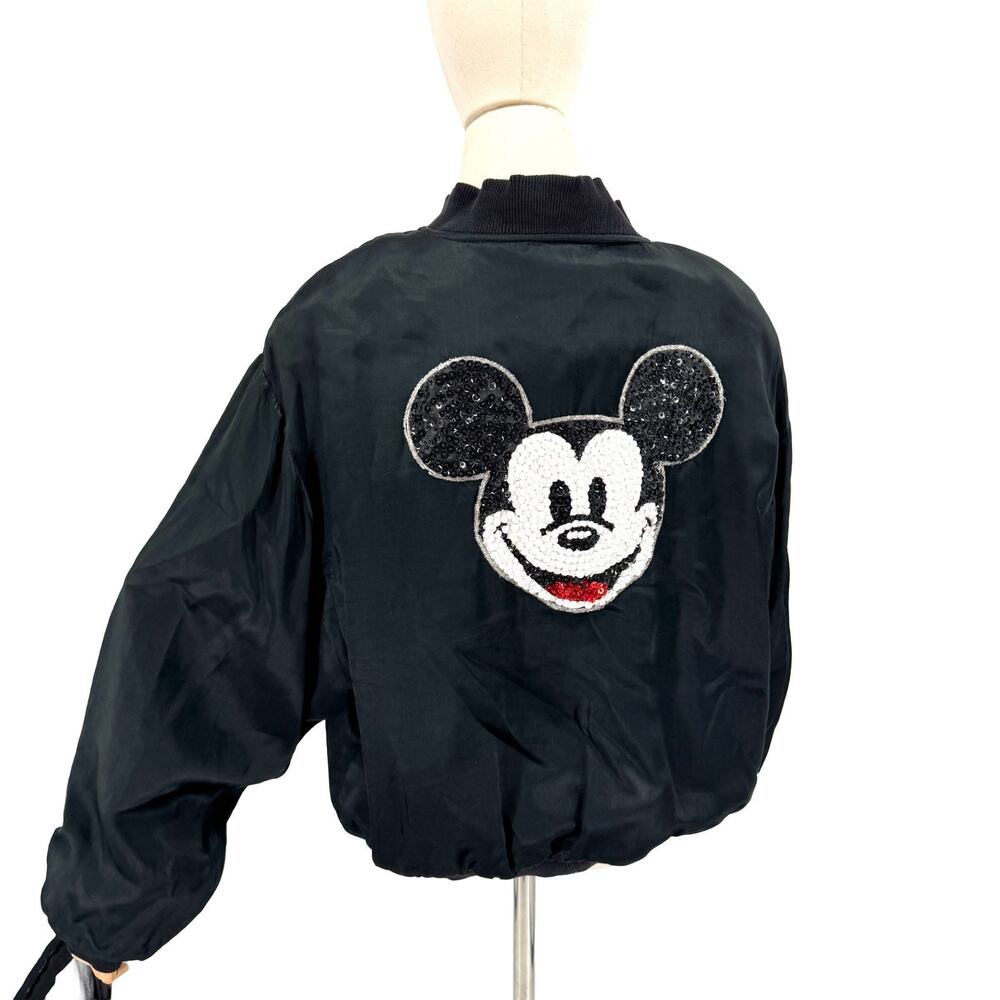 Vintage 90s Disney x Jou Jou Mickey Mouse Sequin Bomber Jacket